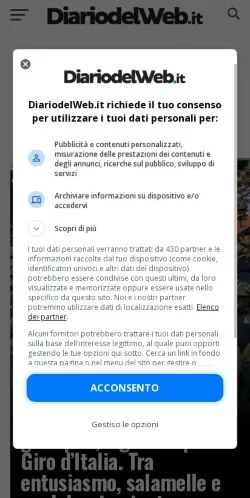 스폰서 기사용 이탈리아 매체 Diario Del Web Biella 사이트 미리보기