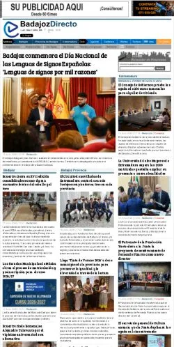 Anteprima del sito Badajoz Directo, media di Spagna per articoli sponsorizzati