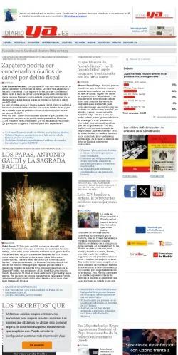 Anteprima del sito Diario YA, media di Spagna per articoli sponsorizzati