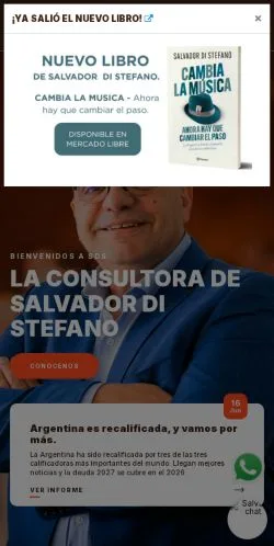 Podgląd witryny Salvador Di Stefano, medium z kraju Argentyna do artykułów sponsorowanych