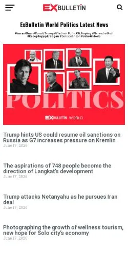 スポンサード記事向けのアメリカ合衆国メディア、ExBulletinのサイトプレビュー