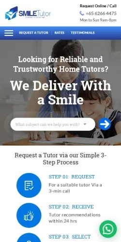 スポンサード記事向けのアメリカ合衆国メディア、SmileTutorのサイトプレビュー