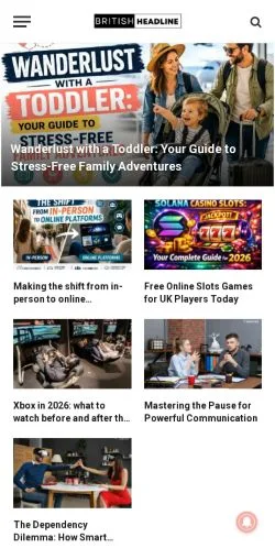 Anteprima del sito British Headline, media di Regno Unito per articoli sponsorizzati