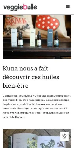 Anteprima del sito Veggiebulle, media di Francia per articoli sponsorizzati