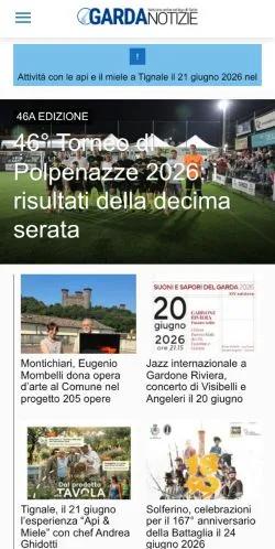 Anteprima del sito GardaNotizie, media di Italia per articoli sponsorizzati
