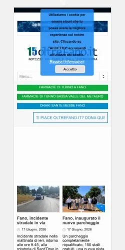 Forhåndsvisning av nettstedet Oltre Fano, medium fra Italia for sponsede artikler