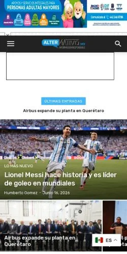 Anteprima del sito Alternativo, media di Messico per articoli sponsorizzati