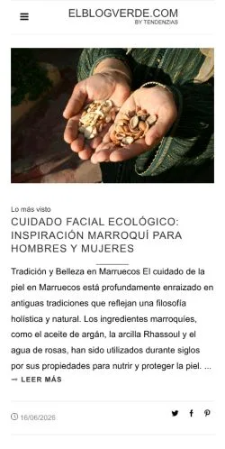 Anteprima del sito El Blog Verde, media di Spagna per articoli sponsorizzati