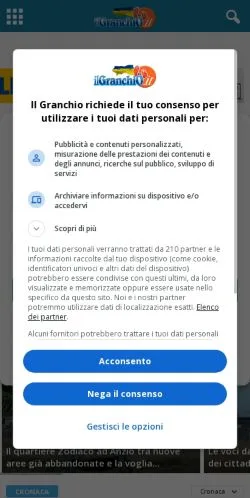 Podgląd witryny Il Granchio, medium z kraju Włochy do artykułów sponsorowanych