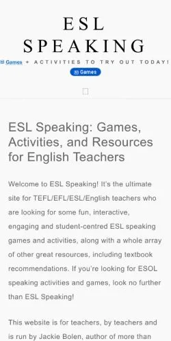 Anteprima del sito ESL Speaking, media di Stati Uniti per articoli sponsorizzati