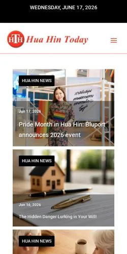Anteprima del sito Hua Hin Today, media di Stati Uniti per articoli sponsorizzati