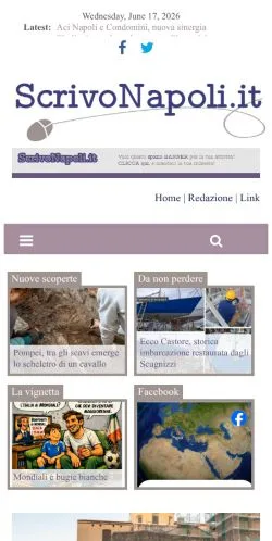 Podgląd witryny Scrivonapoli, medium z kraju Włochy do artykułów sponsorowanych