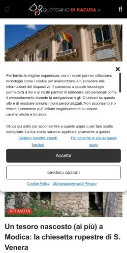 Anteprima del sito Quotidiano di Ragusa, media di Italia per articoli sponsorizzati