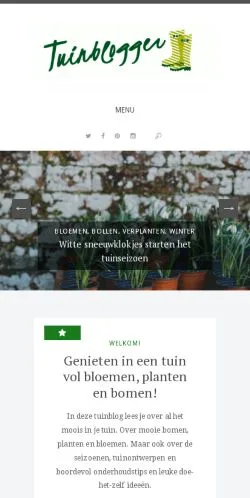 Anteprima del sito Tuinblogger, media di Paesi Bassi per articoli sponsorizzati
