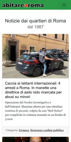 Anteprima del sito Abitare a Roma, media di Italia per articoli sponsorizzati