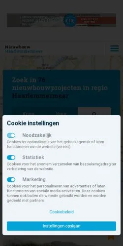 Sponsorlu makaleler için Hollanda medyası Nieuwbouw Haarlemmermeer sitesinin önizlemesi
