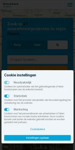 Anteprima del sito Nieuwbouw Hoorn, media di Paesi Bassi per articoli sponsorizzati