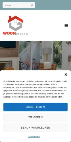 Anteprima del sito De Woonwijzer, media di Paesi Bassi per articoli sponsorizzati