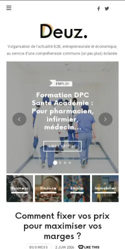 Anteprima del sito Deuz, media di Francia per articoli sponsorizzati