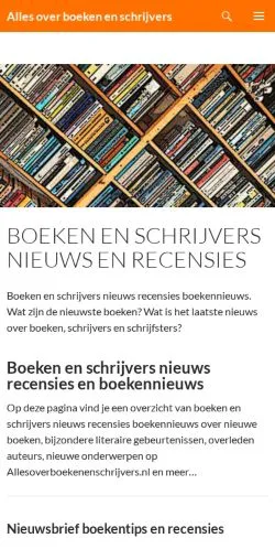 Anteprima del sito Boeken en Schrijvers, media di Paesi Bassi per articoli sponsorizzati