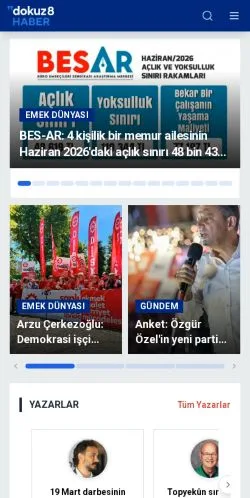 스폰서 기사용 튀르키예 매체 Dokuz8 Haber 사이트 미리보기