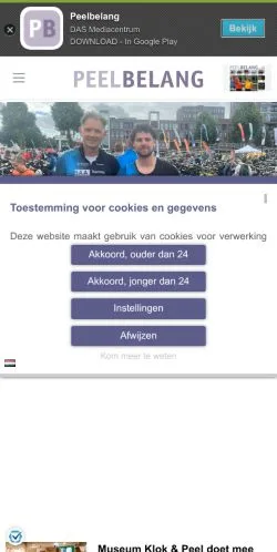 Anteprima del sito Peelbelangonline, media di Paesi Bassi per articoli sponsorizzati