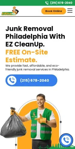 Vista previa del sitio EZ CleanUp Junk Removal, medio de Estados Unidos para artículos patrocinados