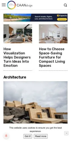 Forhåndsvisning av nettstedet CAANdesign, medium fra USA for sponsede artikler