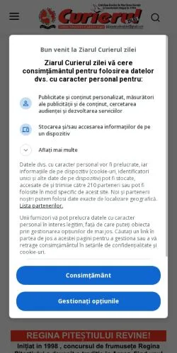 Voorbeeld van de site Curierul Zilei, medium uit Roemenië voor gesponsorde artikelen