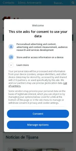 Podgląd witryny Tijuana Informativo, medium z kraju Hiszpania do artykułów sponsorowanych