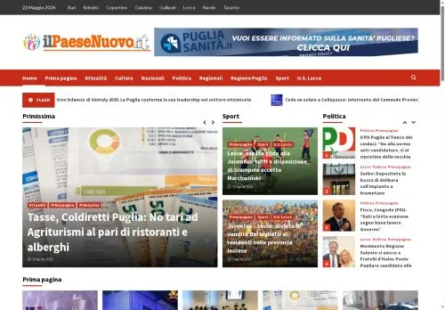 Podgląd witryny Il Paese Nuovo, medium z kraju Włochy do artykułów sponsorowanych