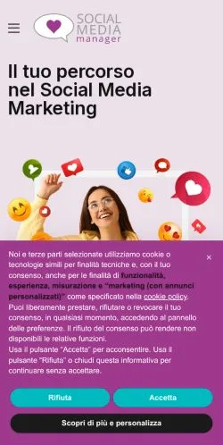 Anteprima del sito Social Media Manager, media di Italia per articoli sponsorizzati