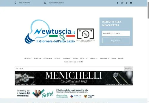 Podgląd witryny NewTuscia, medium z kraju Włochy do artykułów sponsorowanych