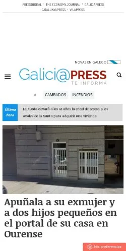 Anteprima del sito GaliciaPress, media di Spagna per articoli sponsorizzati