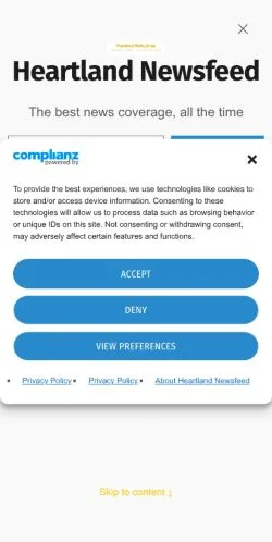 Anteprima del sito Heartland Newsfeed, media di Stati Uniti per articoli sponsorizzati