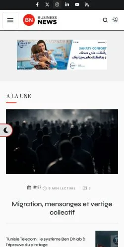 Podgląd witryny Business News, medium z kraju Francja do artykułów sponsorowanych