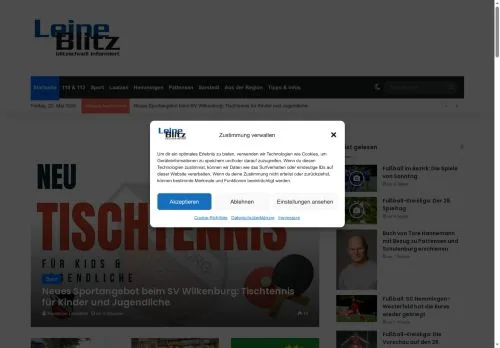 Vorschau der Website LeineBlitz, Medium aus Deutschland für gesponserte Artikel