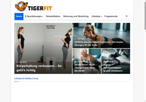 スポンサード記事向けのドイツメディア、Tigerfitのサイトプレビュー