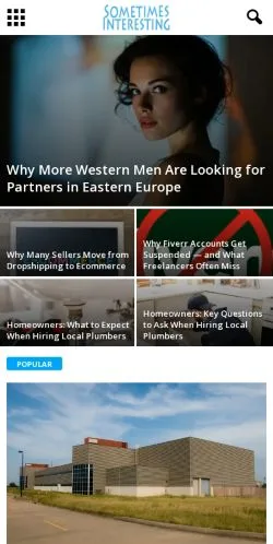 Forhåndsvisning av nettstedet Sometimes Interesting, medium fra USA for sponsede artikler