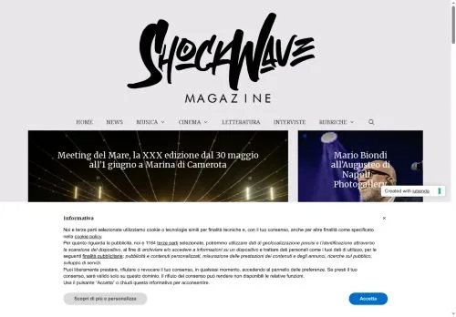 Podgląd witryny Shockwave Magazine, medium z kraju Włochy do artykułów sponsorowanych