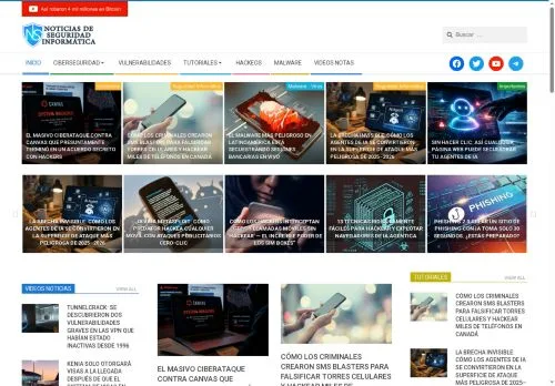 스폰서 기사용 미국 매체 Noticias Seguridad 사이트 미리보기