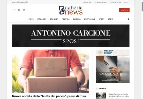 スポンサード記事向けのイタリアメディア、BagheriaNewsのサイトプレビュー