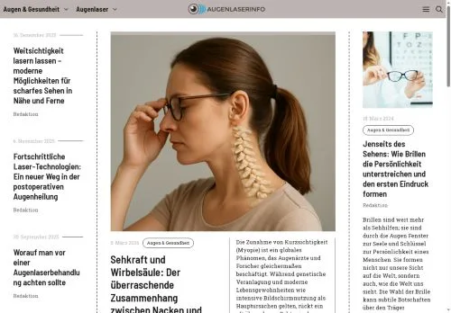 Anteprima del sito Augenlaserinfo, media di Germania per articoli sponsorizzati