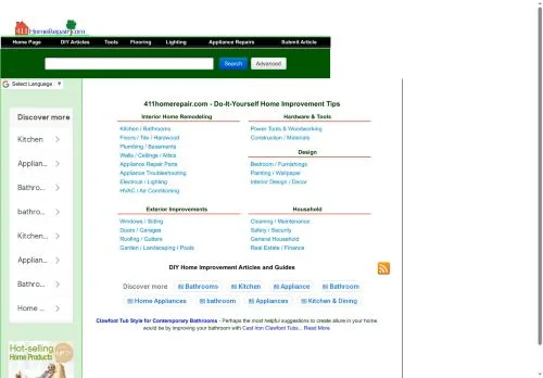 Anteprima del sito 411 HomeRepair, media di Stati Uniti per articoli sponsorizzati