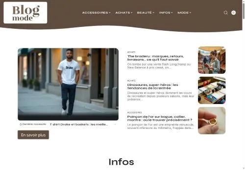 Voorbeeld van de site Blog Mode, medium uit Frankrijk voor gesponsorde artikelen