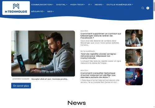 Anteprima del sito M Technologie, media di Francia per articoli sponsorizzati