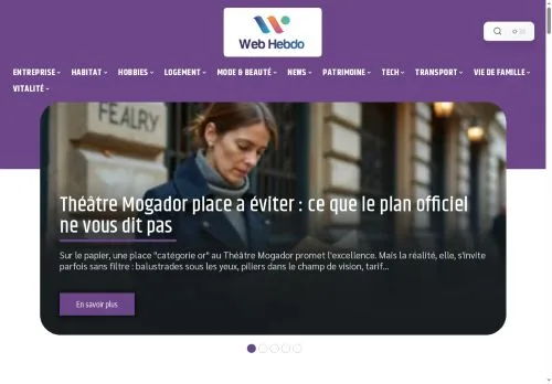Forhåndsvisning av nettstedet Web Hebdo, medium fra Frankrike for sponsede artikler