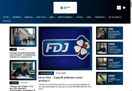 Anteprima del sito Bretagne Net, media di Francia per articoli sponsorizzati