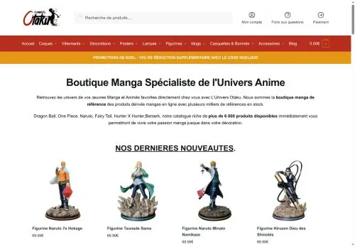 Anteprima del sito L'univers Otaku, media di Francia per articoli sponsorizzati