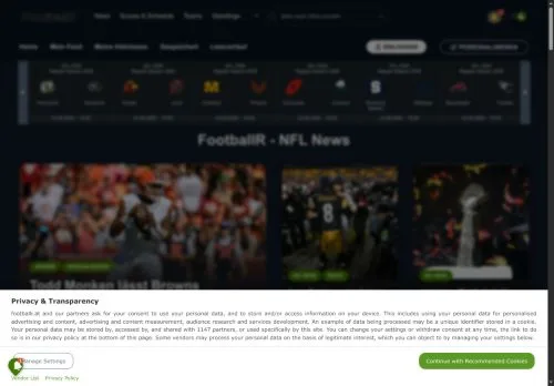 스폰서 기사용 오스트리아 매체 FootballR 사이트 미리보기